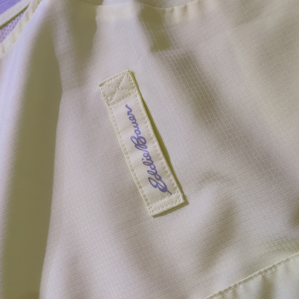 Eddie Bauer Sleeveless Shirt XL Lemon Wash Fishing Hiking Lightweight - Picture 4 of 15